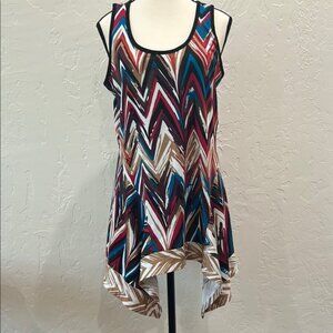 Chevron Patterned Sleeveless Dress